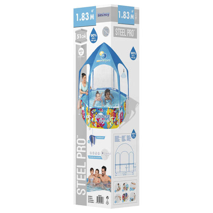 Bestway Piscina de superfície infantil Steel Pro UV Careful 183x51 cm