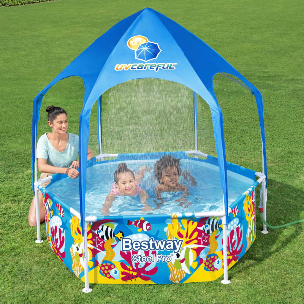 Bestway Piscina de superfície infantil Steel Pro UV Careful 183x51 cm