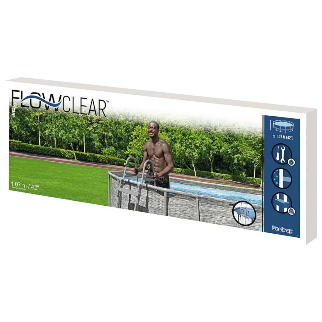 Bestway Escada para piscina Flowclear com 4 degraus 107 cm