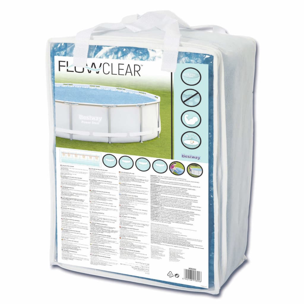 Bestway Cobertura de piscina solar Flowclear 427 cm