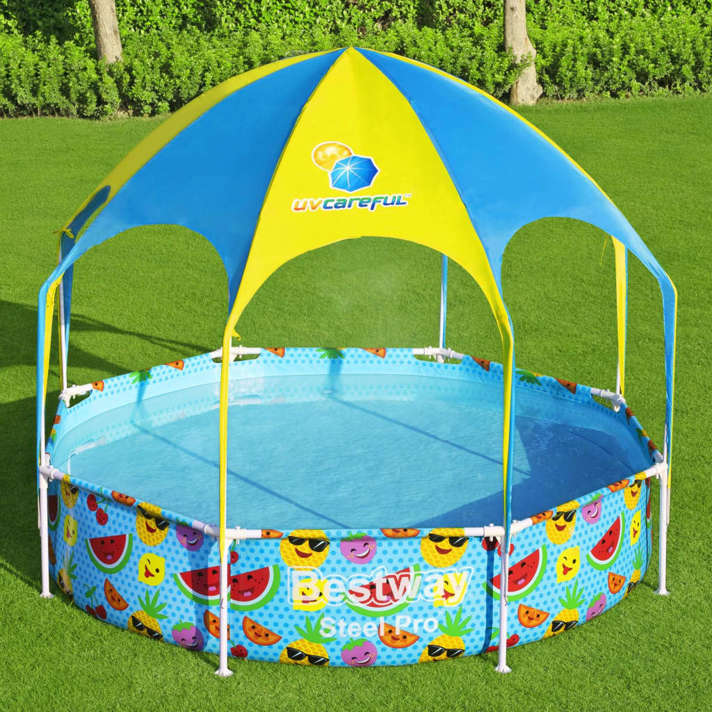 Bestway Piscina acima do solo infantil Steel Pro UV Careful 244x51 cm