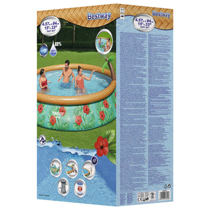 Bestway Conjunto piscina insuflável Fast Set Paradise Palms 457x84 cm