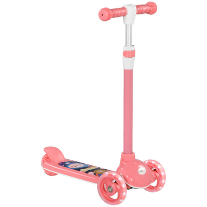 AIYPLAY Trotinete para Crianças de 2-6 Anos Trotinete Infantil Dobrável Trotinete com 3 Rodas LED Altura Ajustável Carga 25 kg 52x29x63-76 cm Rosa