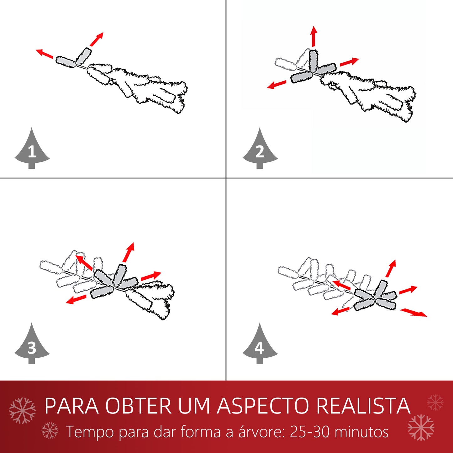 HOMCOM Árvore de Natal 180cm Neve Artificial com 394 Ramos Ignífugos de PVC Base Dobrável e Suporte de Aço Decoração de Natal para Interiores Ø60x180cm Verde e Branco