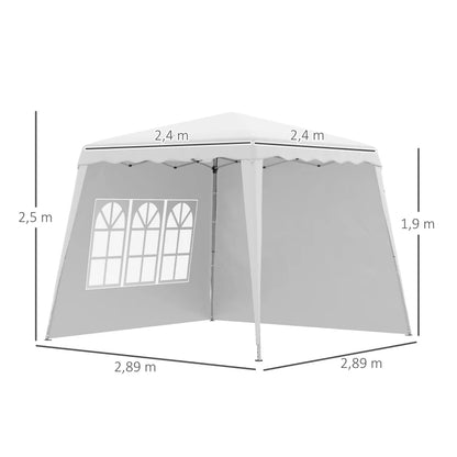 Tenda Dobrável com 2 Paredes Laterais e Altura Ajustável - 2x2m