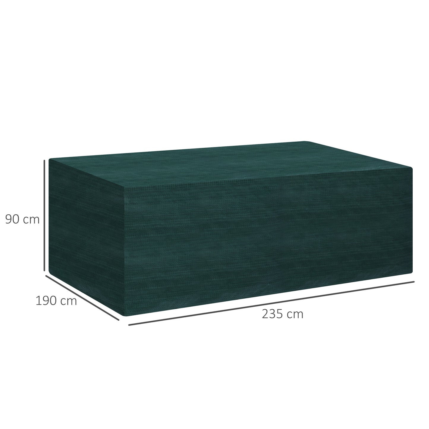 Outsunny Capa Protetora para Móveis Retangular Cobertura de Móveis para Jardim Impermeável Anti-UV Antipó para Terraço Varanda 235x190x90 cm Verde