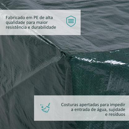 Outsunny Capa Protetora para Móveis Retangular Cobertura de Móveis para Jardim Impermeável Anti-UV Antipó para Terraço Varanda 235x190x90 cm Verde