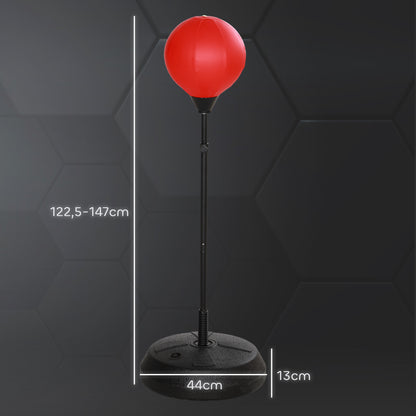 AIYAPLAY Punching Ball para Crianças acima de 5 anos Kit de Boxe para Crianças com Luvas de Boxe Altura Ajustável 122,5-147 cm e Base Preenchível Vermelho