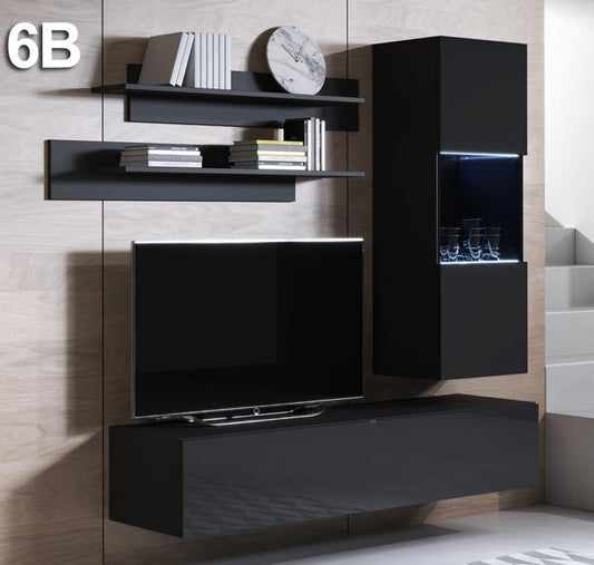 Conjunto de muebles Leiko 6B negro (1,6m)