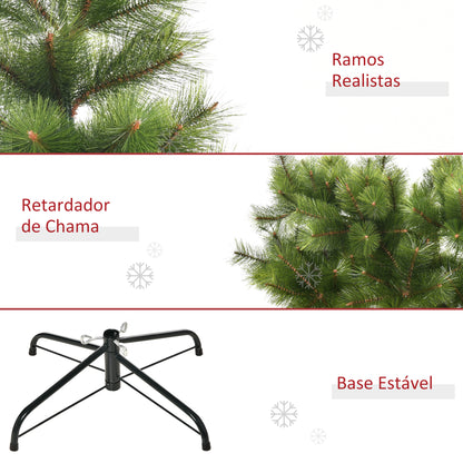 HOMCOM Árvore de Natal 210cm Árvore de Natal Artificial com 505 Ramos e Suporte Metálico Decoração De Natal Ø90x210cm Verde