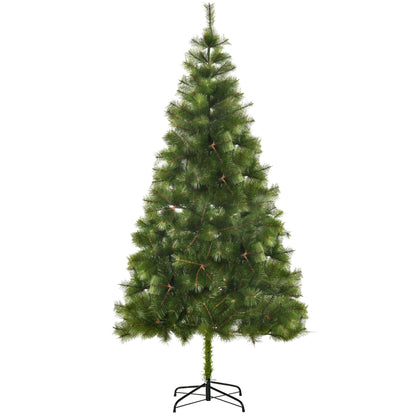 HOMCOM Árvore de Natal 210cm Árvore de Natal Artificial com 505 Ramos e Suporte Metálico Decoração De Natal Ø90x210cm Verde