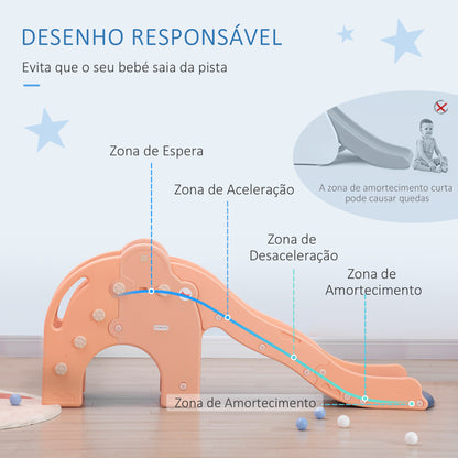 AIYAPLAY Escorrega para Crianças 18-48 Meses Escorrega Infantil com Escadas e Rampa Brinquedo para Interior e Exterior Carga 50kg 182x43,5x77,5cm Rosa