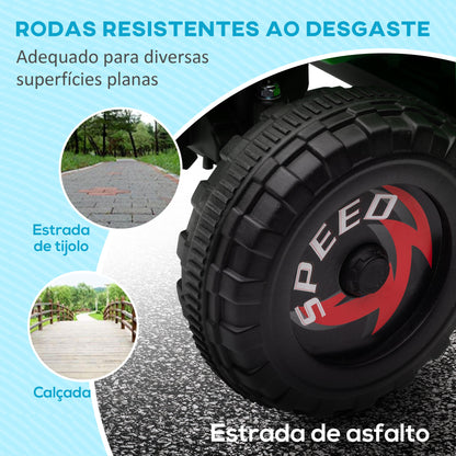 HOMCOM Quadriciclo Elétrico para Crianças com Reboque a Bateria 6V Carro Elétrico para Crianças de 18-36 Meses com Velocidade 2,5 km/h Carga Máxima 106x41,5x48,5 cm Verde