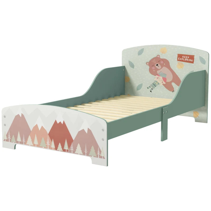 Cama Panda Infantil para Crianças - Verde - 140x70 cm - Design Natura