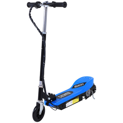 HOMCOM Trotinete Elétrica Dobrável para Crianças e Adolescentes acima de 7 Anos Velocidade de 10km/h Trotinete Elétrica com Guiador Ajustável e Freios Carga Máxima 50kg 78x37x89-95cm Azul