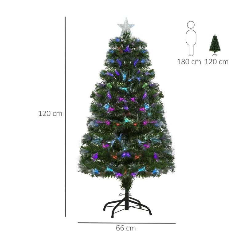 Árvore de Natal com 130 Luzes LED e Estrela - 120 cm