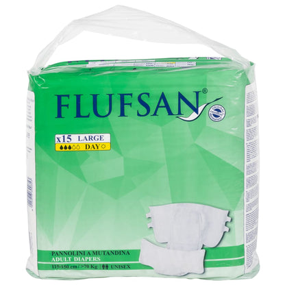 Flufsan Fraldas descartáveis para adultos 15 pcs tamanho L