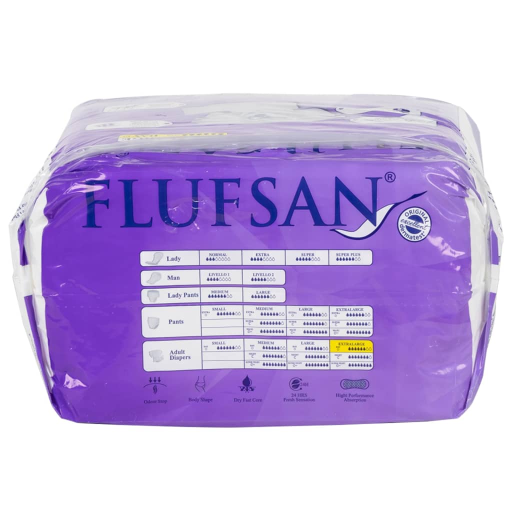 Flufsan Fraldas descartáveis para adultos 15 pcs tamanho XL