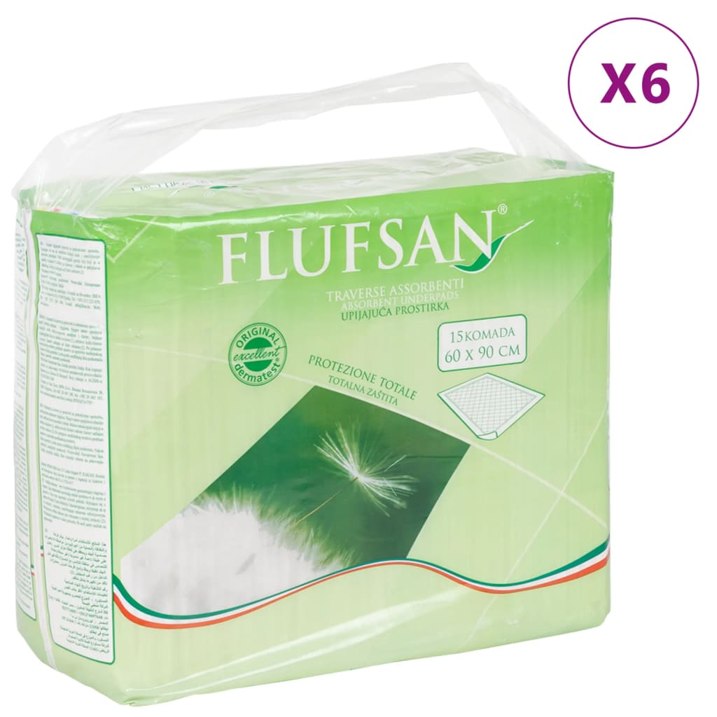 Flufsan Resguardo de cama para incontinência 90 pcs 60x90 cm