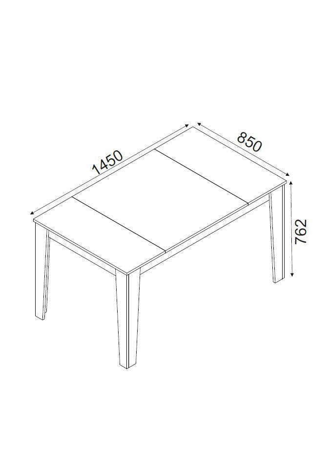 Mesa de Jantar "Costa" – 145x85x76.2 cm – Cor Noz – Design Rústico