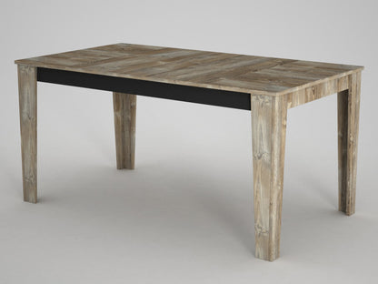 Mesa de Jantar "Costa" – 145x85x76.2 cm – Bege e Madeira – Design Rústico