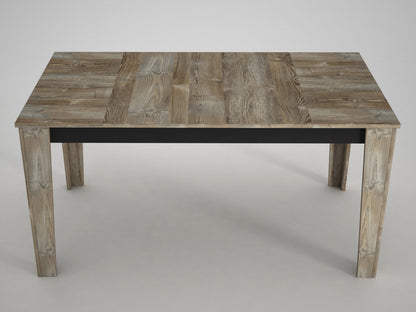 Mesa de Jantar "Costa" – 145x85x76.2 cm – Bege e Madeira – Design Rústico