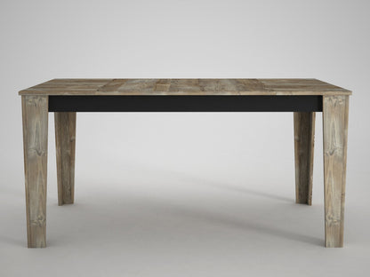 Mesa de Jantar "Costa" – 145x85x76.2 cm – Bege e Madeira – Design Rústico