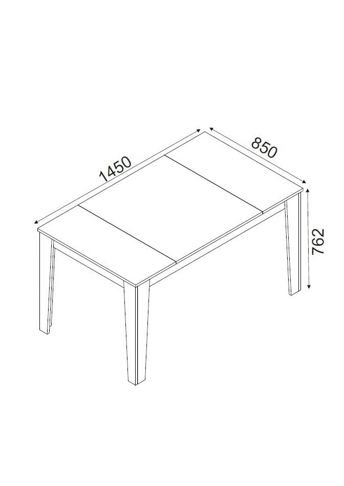 Mesa de Jantar "Costa" – 145x85x76.2 cm – Bege e Madeira – Design Rústico