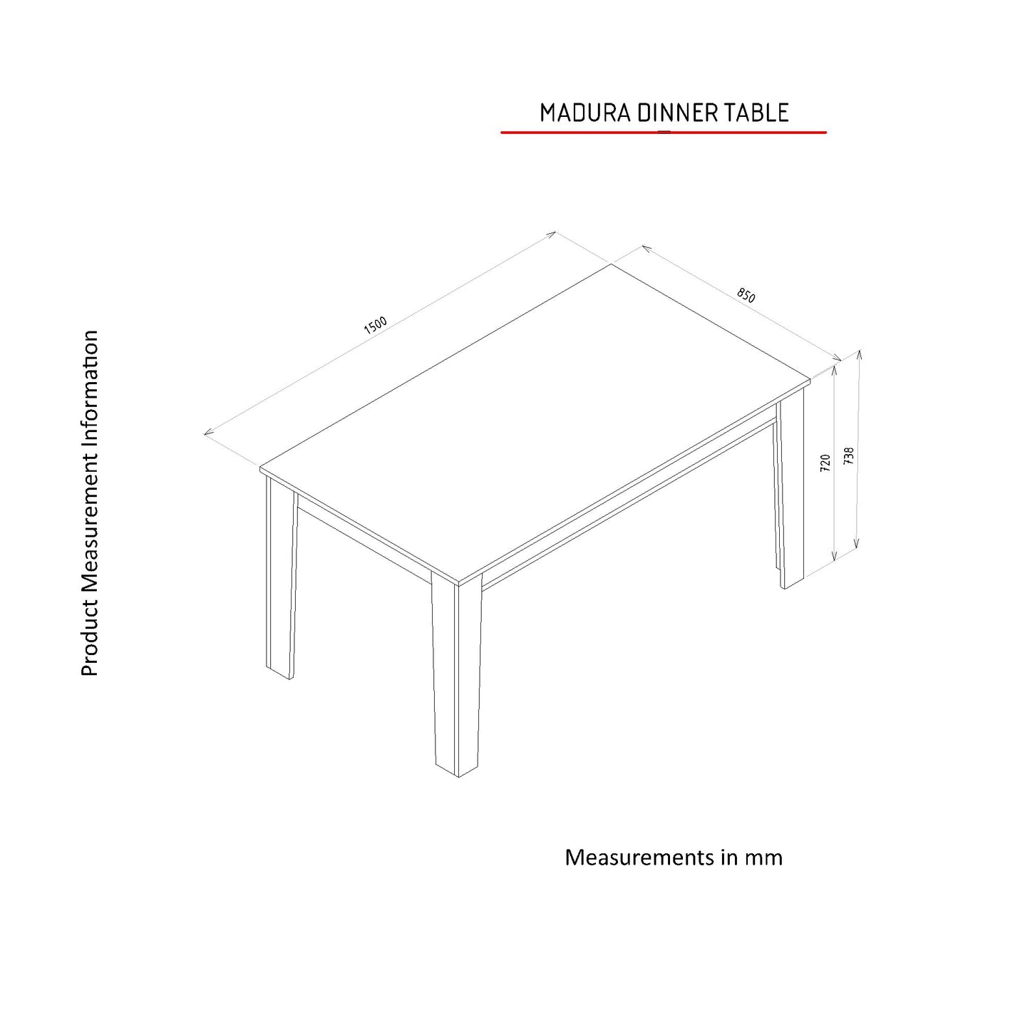 Mesa de Jantar "Madura" – 150x85x73.8 cm – Carvalho Artesanal – Design Cannage