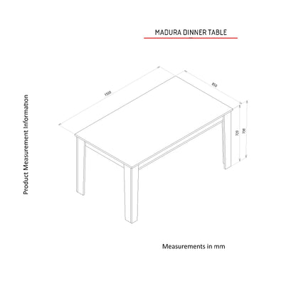 Mesa de Jantar "Madura" – 150x85x73.8 cm – Carvalho Artesanal – Design Cannage