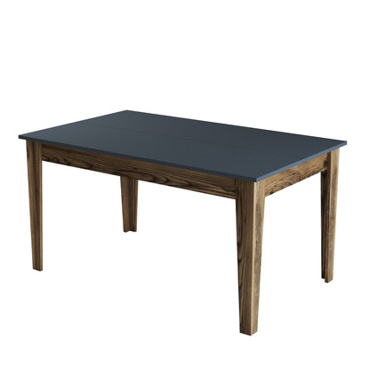 Mesa de Jantar "Milano" com Arrumação – 145x88x75 cm – Nogueira e Antracite – Design Moderno