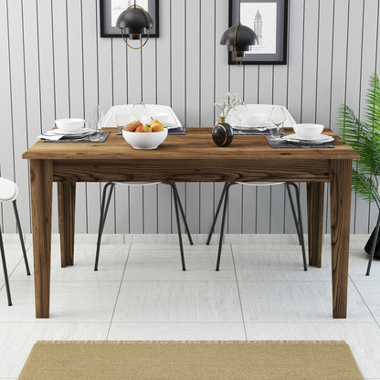 Mesa de Jantar "Milano" com Arrumação – 145x88x75 cm – Nogueira – Design Moderno