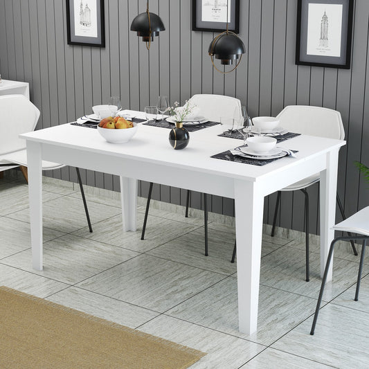 Mesa de Jantar "Milano" com Arrumação – 145x88x75 cm – Branco – Design Moderno