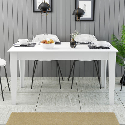 Mesa de Jantar "Milano" com Arrumação – 145x88x75 cm – Branco – Design Moderno