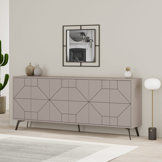 Aparador "Dune" - 184x77.4x35 cm - Moka Claro - Design Moderno e Sofisticado