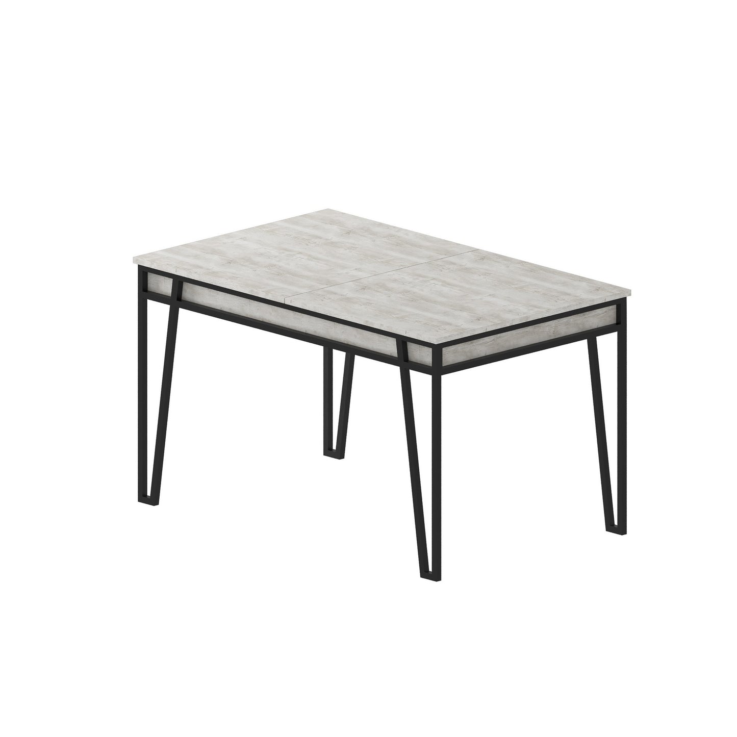 Mesa de Jantar Extensível "Pal" – 132-170x80x76 cm – Branco – Design Boémio e Campestre