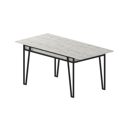 Mesa de Jantar Extensível "Pal" – 132-170x80x76 cm – Branco – Design Boémio e Campestre