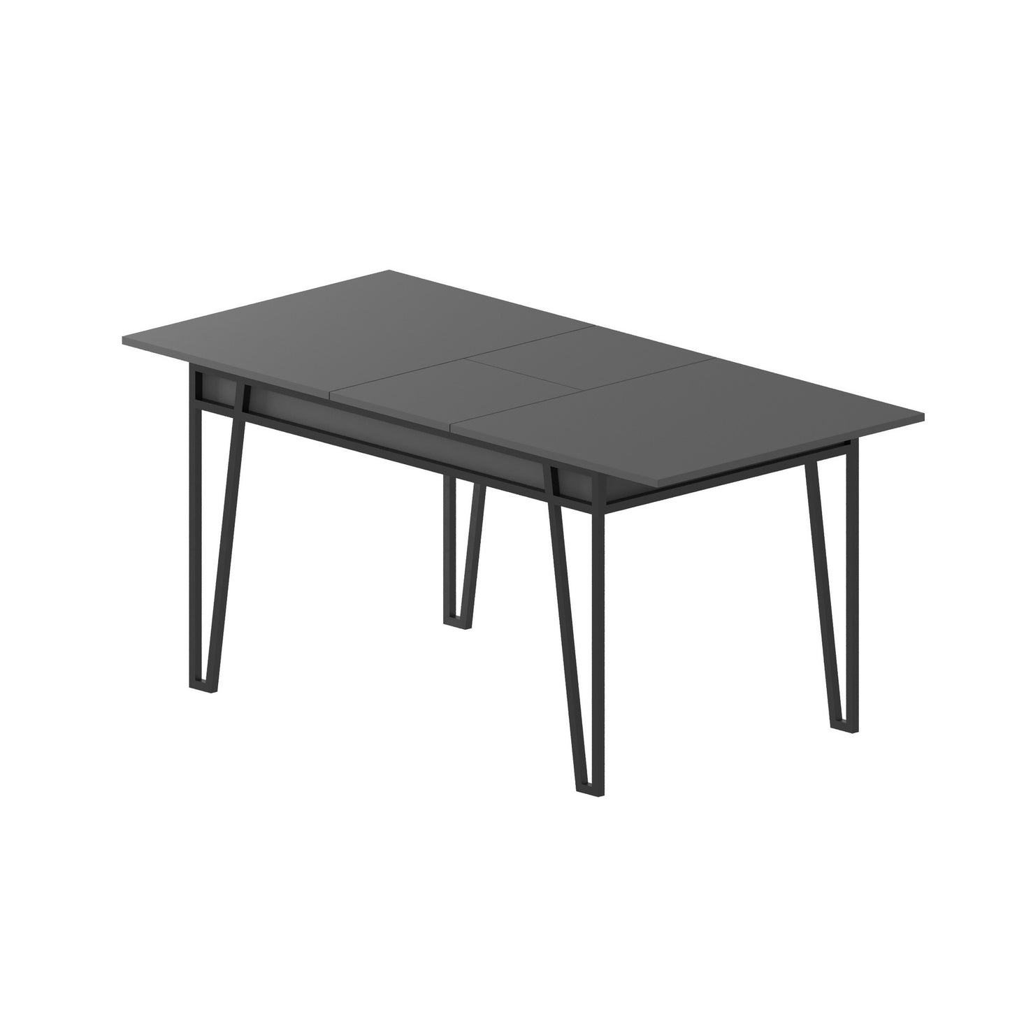 Mesa de Jantar Extensível "Pal" – Antracite – 132-170x80x76 cm – Design Boho Industrial