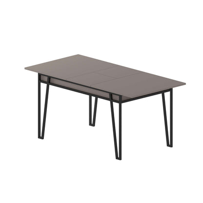 Mesa de Jantar Extensível "Pal" – 132-170x80x76 cm – Moka Claro - Design Boho Industrial