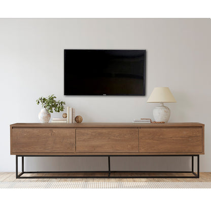 Móvel de TV "Milo" – Nogueira e Preto - 180x40x50 cm – Design Moderno