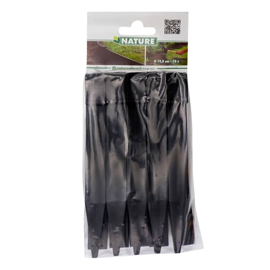 Nature Estacas de enterrar para jardim 10 pcs pequenas preto