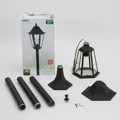 Smartwares Poste iluminação de jardim 60 W preto 175 cm CLAS5000.035