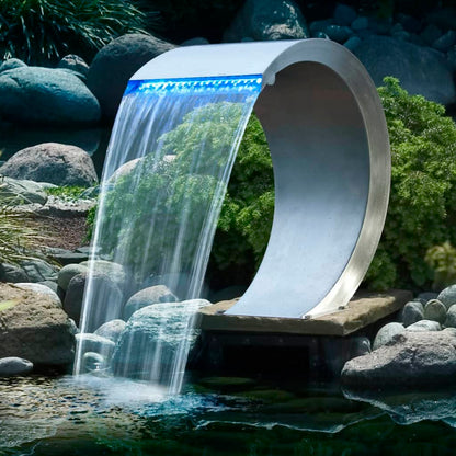 Ubbink Cascata Mamba aço inoxidável com iluminação LED