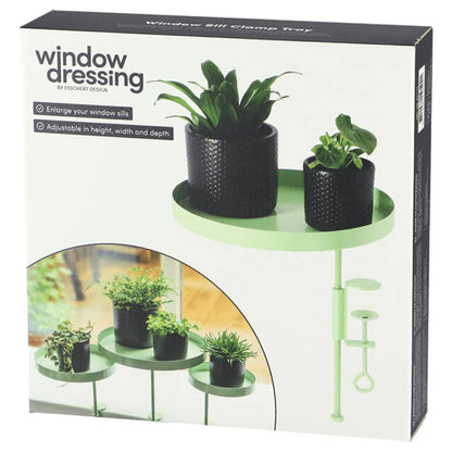 Esschert Design Tabuleiro para plantas redondo com braçadeira L verde