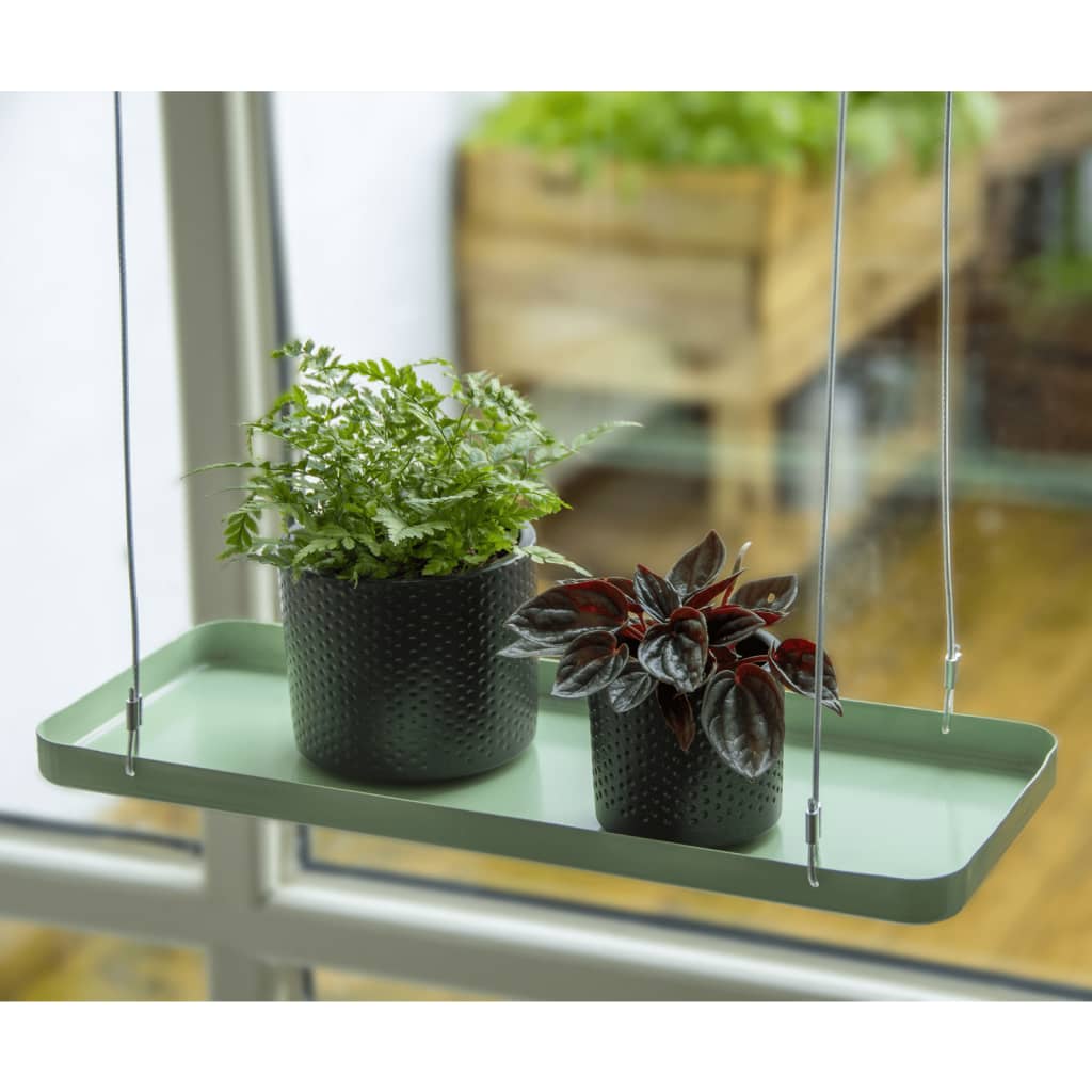 Esschert Design Tabuleiro para plantas suspenso retangular S verde