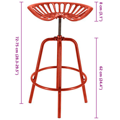 Esschert Design Cadeira de bar industrial vermelho