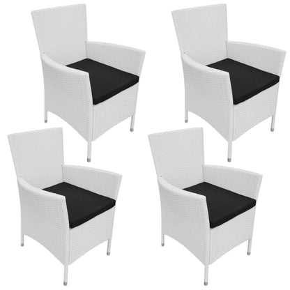 5 pcs conjunto de jantar para exterior vime branco nata