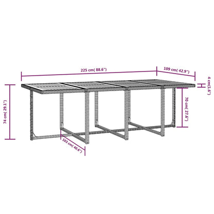 13 pcs conjunto jantar p/ exterior vime e madeira acácia preto