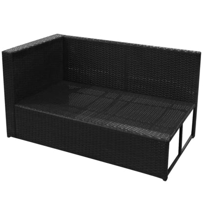 8 pcs conjunto lounge de jardim c/ almofadões vime PE preto