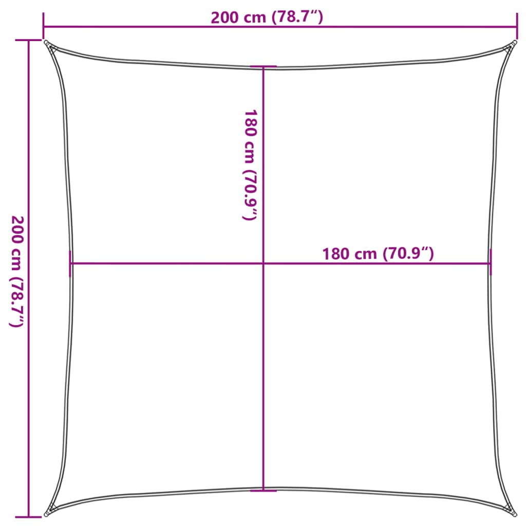 Para-sol estilo vela PEAD quadrado 2x2 m antracite